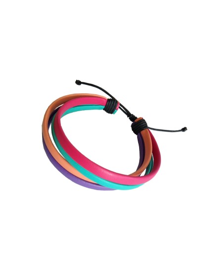 Multi-Colour Leather Multistrand Bracelet